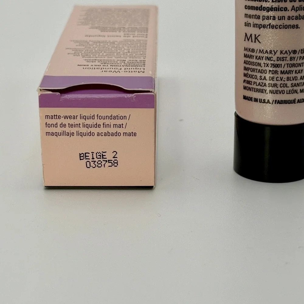 Mary Kay TimeWise Matte-Wear Liquid Foundation Beige 2 Combination Oily Skin 1oz